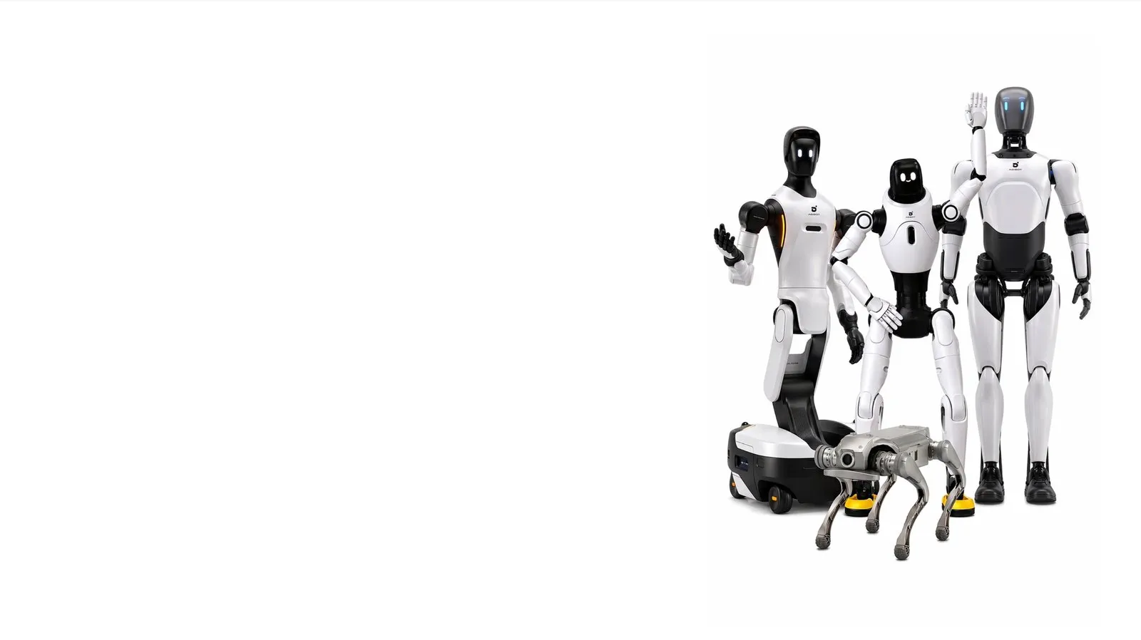 AGIBOT 社製のヒューマノイドと四足歩行ロボット